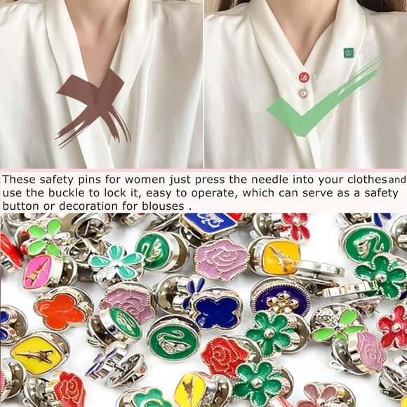 76 Pieces Pearl Brooch Pins Set, Scarf Ring Clips and Sweater Shawl Safety Pins - Picture 6 of 9